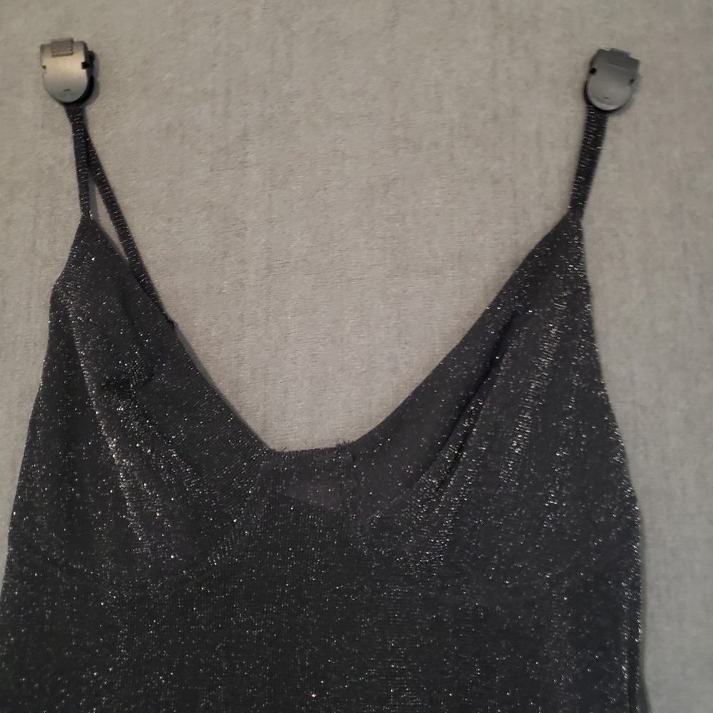 Superdown Mini Dress Womens Size M Black Metallic Draya Michele Ruched Bodycon - Picture 10 of 11